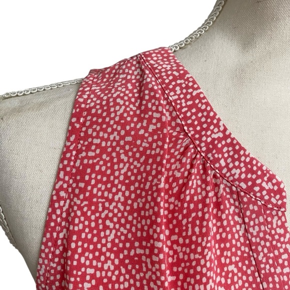 Joie Silk Polka Dot Sleeveless Blouse Pink White Women’s Medium - Picture 3 of 9